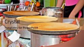  Presentation with vendor - PPT layouts with street crepes made by a street vendor in romania background and a yellow colored foreground