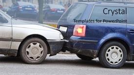  Presentation with street accident - Amazing PPT layouts having street damaged automobiles after collision backdrop and a light blue colored foreground