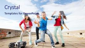  Presentation with culture - Presentation with music dance - sport dancing and urban culture background and a sky blue colored foreground