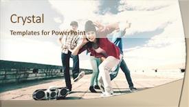  Presentation with culture - Colorful presentation design enhanced with sports dance - sport dancing and urban culture backdrop and a cream colored foreground