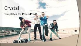  Presentation with teenagers - Audience pleasing presentation theme consisting of culture concept - group of teenager backdrop and a cream colored foreground