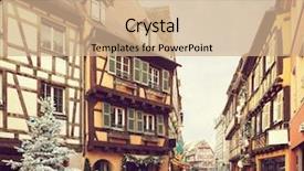  Presentation with power plug christmas - PPT theme enhanced with decorated for christmas colmar france background and a lemonade colored foreground