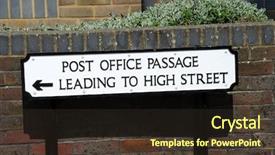  Presentation with england - Beautiful theme featuring street direction sign pointing backdrop and a tawny brown colored foreground