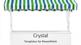  Presentation with marketing - Audience pleasing presentation theme consisting of street marketing - white market stall with blue backdrop and a white colored foreground