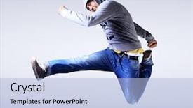  Presentation with dance beautiful couple dancing ballroom - Slides having street fashion - handsome young man dancing background and a light blue colored foreground