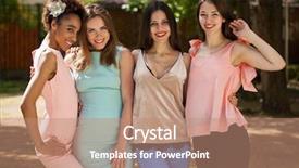  Presentation with luxury fashion outdoors - Slide set with street fashion close up four background and a coral colored foreground