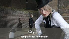  Presentation with late - Colorful presentation theme enhanced with street fashion shot of woman backdrop and a dark gray colored foreground