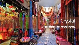  Presentation with granada - PPT layouts with street festival - market in granada spain background and a tawny brown colored foreground
