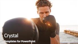  Presentation with sports - Presentation having street fighter - photo of young handsome sports background and a  colored foreground