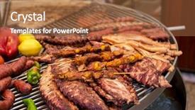  Presentation with food festival - Slides with street food in san fermin background and a red colored foreground