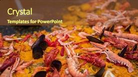  Presentation with street food - Colorful PPT theme enhanced with street food in san fermin backdrop and a tawny brown colored foreground