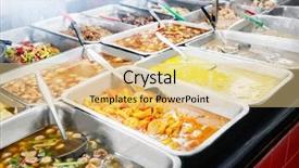  Presentation with thailand food - Slide set having street food in thailand background and a lemonade colored foreground