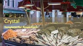  Presentation with italy - Presentation design enhanced with street food vendor - mercato ittico di rialto is background and a violet colored foreground