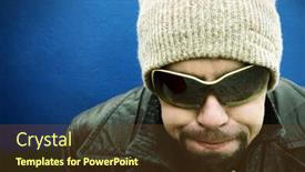  Presentation with gangster - Audience pleasing theme consisting of street gangster with sun glasses special photo f x with dark vignetting backdrop and a tawny brown colored foreground