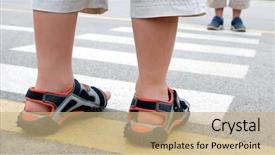  Presentation with street children - Audience pleasing theme consisting of street heading to cross backdrop and a  colored foreground