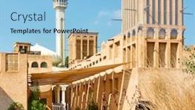  Presentation with quarter - Cool new PPT theme with street-in-al-fahidi-quarter backdrop and a light blue colored foreground