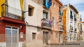  Presentation with dwelling - Slide deck enhanced with street-in-alicante-with-old background and a coral colored foreground