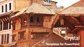  Presentation with nepal - Presentation theme enhanced with street-in-bhaktapur-nepal background and a tawny brown colored foreground