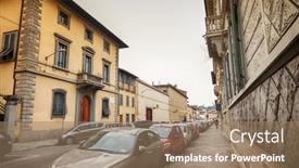  Presentation with nsw street - Slide set enhanced with street-in-florence-tuscany-italy background and a coral colored foreground