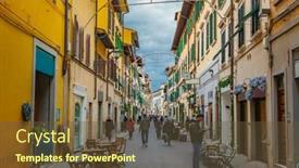  Presentation with tuscany - Presentation theme having street-in-florence-tuscany-italy background and a tawny brown colored foreground