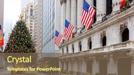  Presentation with wall street - Cool new presentation design with street in new york city backdrop and a tawny brown colored foreground