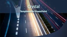  Presentation with street shanghai night - PPT layouts enhanced with street in night aerial view background and a ocean colored foreground