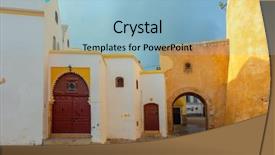  Presentation with historical heritage - Theme enhanced with street in old city el background and a light blue colored foreground