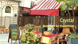  Presentation with paris - Colorful presentation design enhanced with old english dictionary page backdrop and a soft green colored foreground.