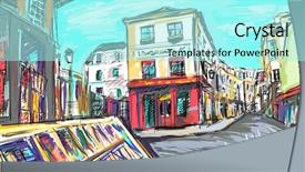  Presentation with paris - Presentation design enhanced with street in paris - illustration background and a arctic colored foreground