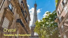  Presentation with eiffel tower paris france - Presentation theme enhanced with street-in-paris background and a tawny brown colored foreground