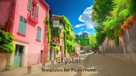  Presentation with paris france - Beautiful presentation theme featuring street in quarter montmartre in paris france backdrop and a coral colored foreground