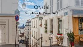  Presentation with paris france - PPT layouts featuring street-in-quarter-montmartre background and a light blue colored foreground