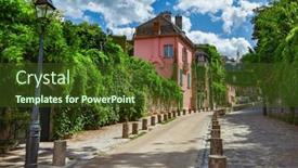  Presentation with quarter - Presentation design with street-in-quarter-montmartre background and a tawny brown colored foreground