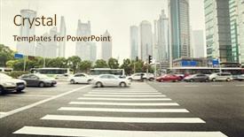  Presentation with china shanghai - Colorful PPT layouts enhanced with street in shanghai lujiazui china backdrop and a cream colored foreground