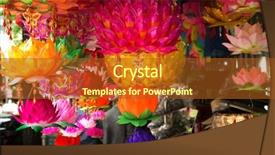  Presentation with lanterns - Colorful slide set enhanced with street in south korea backdrop and a tawny brown colored foreground