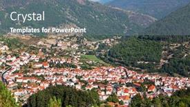  Presentation with spain - Cool new presentation theme with street-in-spain-village backdrop and a seafoam green colored foreground