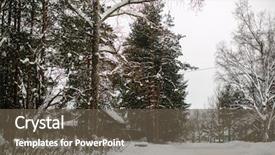  Presentation with snow blizzard in winter - Presentation enhanced with street in the russian village background and a dark gray colored foreground