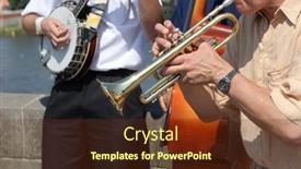  Presentation with jazz - Presentation theme featuring street-jazz-band-nishe background and a tawny brown colored foreground