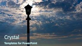  Presentation with street art bricks - Audience pleasing slides consisting of street lamp on evening sky backdrop and a  colored foreground