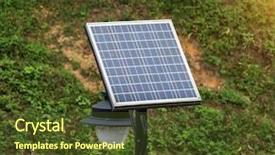  Presentation with solar light - PPT theme enhanced with street lamp post with solar background and a tawny brown colored foreground