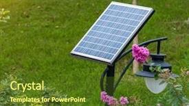  Presentation with solar light - Cool new presentation design with street lamp post with solar backdrop and a tawny brown colored foreground