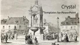  Presentation with notre dame de paris france - Audience pleasing slides consisting of street lamps - fountain in chateaudun main square backdrop and a light gray colored foreground