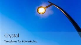  Presentation with street lamps - Colorful presentation theme enhanced with street lamps - illuminated lighting pole backdrop and a  colored foreground