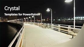  Presentation with street lights - Colorful PPT layouts enhanced with street lamps - lights on a pier backdrop and a black colored foreground