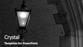  Presentation with old london - PPT theme with street lamps - old lamp post in london background and a dark gray colored foreground