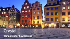  Presentation with street lamps - Presentation theme with street lamps - stortorget in gamla stan stockholm background and a dark gray colored foreground
