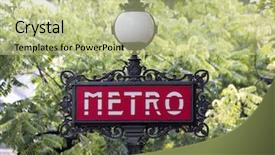  Presentation with paris - Audience pleasing presentation consisting of street lamps - traditional paris metro sign backdrop and a mint green colored foreground