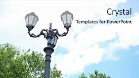  Presentation with street lighting - Colorful presentation enhanced with street lamps on the sky backdrop and a white colored foreground