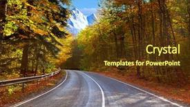  Presentation with autumn view autumn nature - PPT theme enhanced with street landscape - autumn scenic view of rocky background and a tawny brown colored foreground