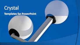  Presentation with abstract circles blur night street - PPT theme with street lanterns against the blue background and a teal colored foreground